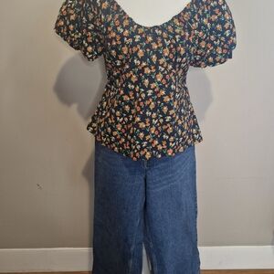 Old Navy Black Floral Top